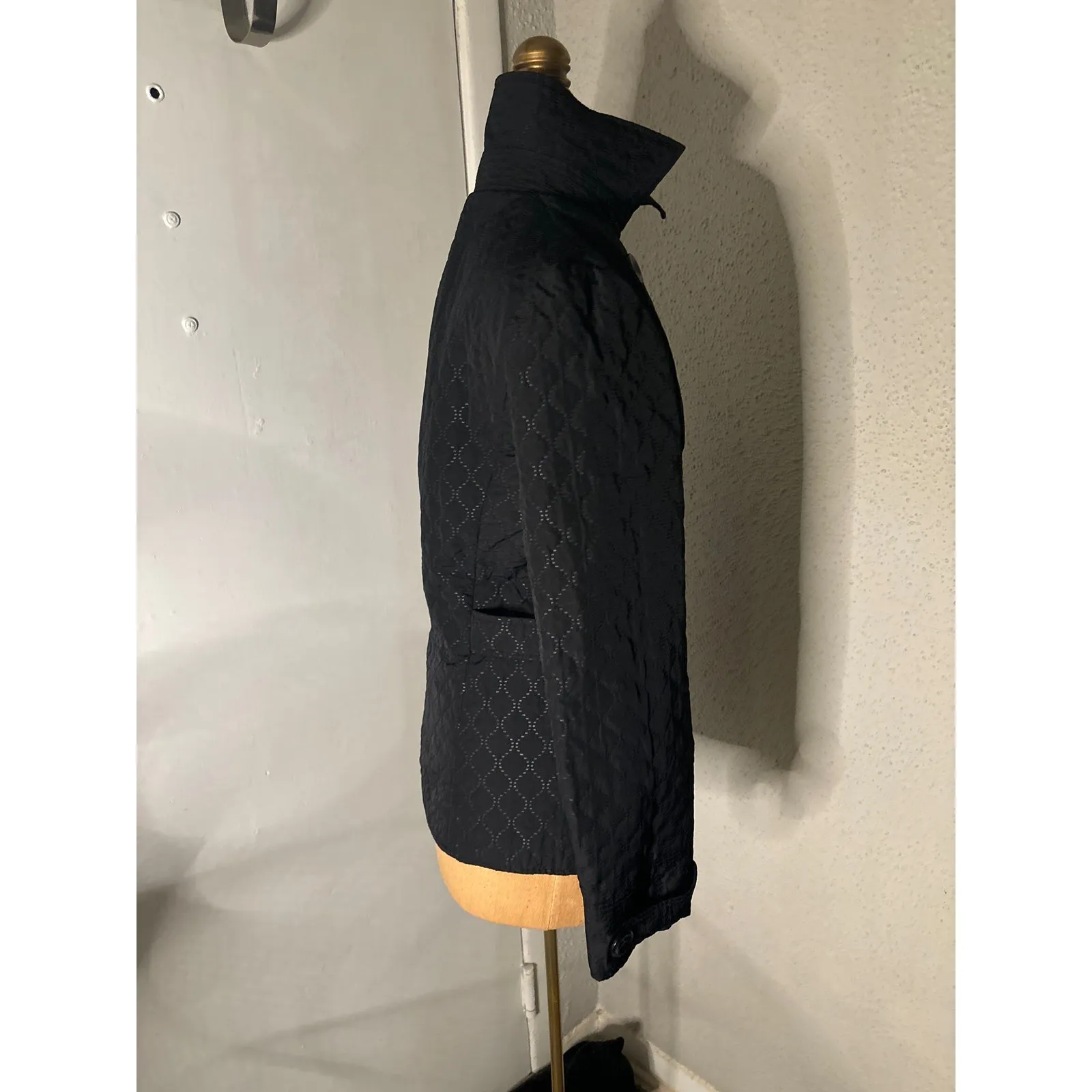 Zara Basic Black Button Down Quilted Jacket M Quiet Luxury Classic Minimalist - Image 6