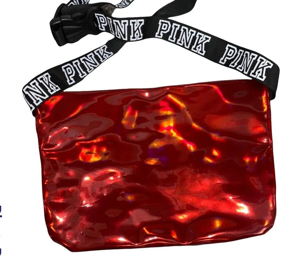 VS Pink Metallic Pink Red Fanny Pack Belt Bag - Image 2