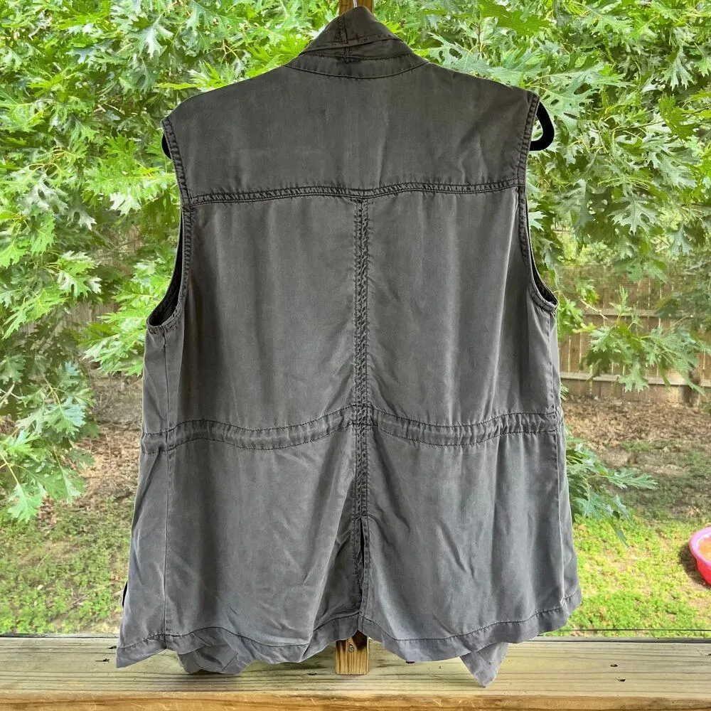 Max Jeans Women's 100% Tencel Open Sleeveless Jacket Taupe Size L. NEW - Image 2