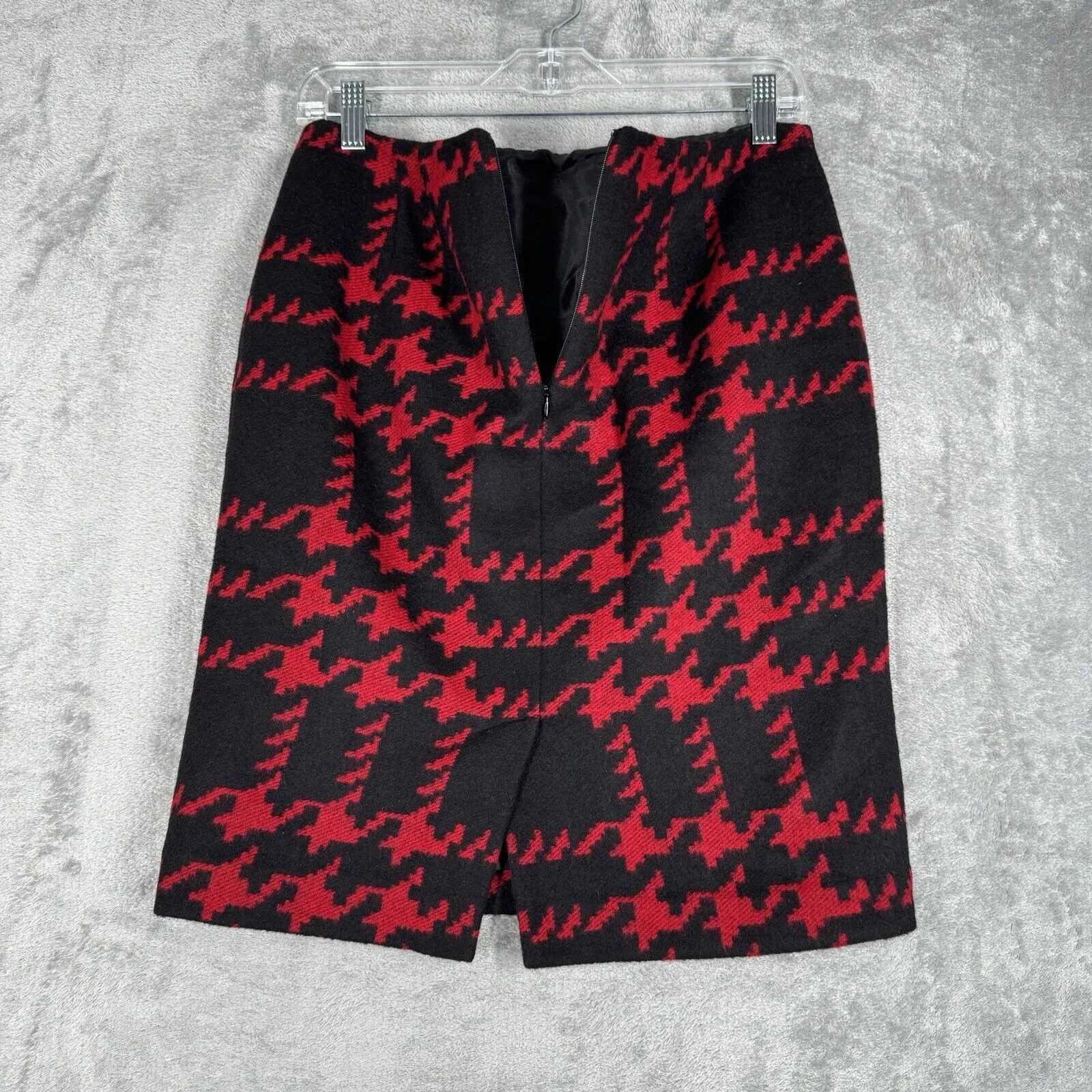 Talbots Skirt Women‎ 4 Petite Red Black Plaid Pencil Straight Preppy Academia - Image 4