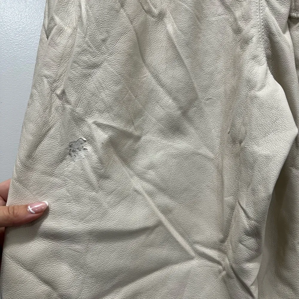 Nanushka Cream Vegan Leather Yolie Shorts Size Medium $395 - Image 7