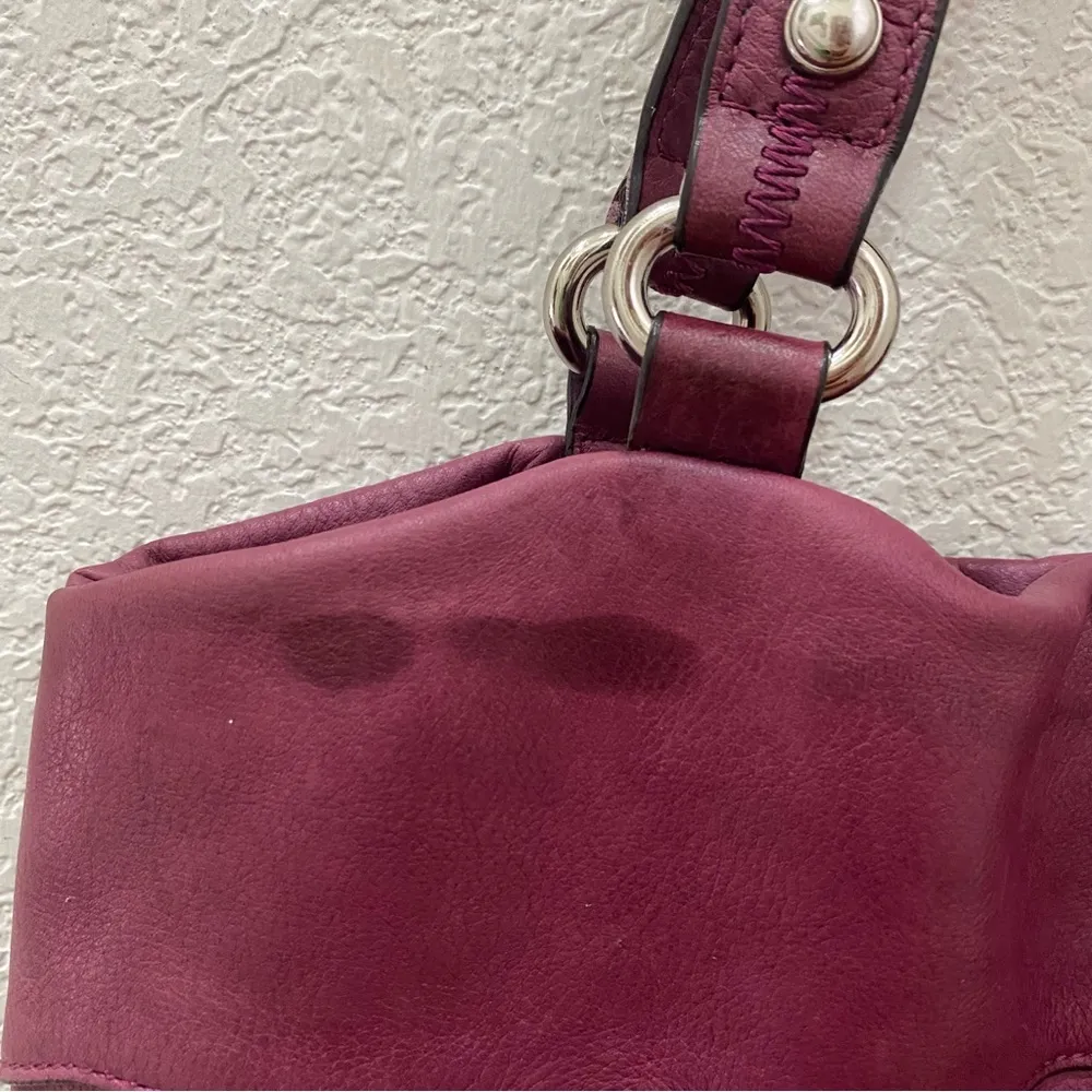 B. MAKOWSKY 100% Genuine Leather Magenta Purple Large Shoulder Bag - Image 15