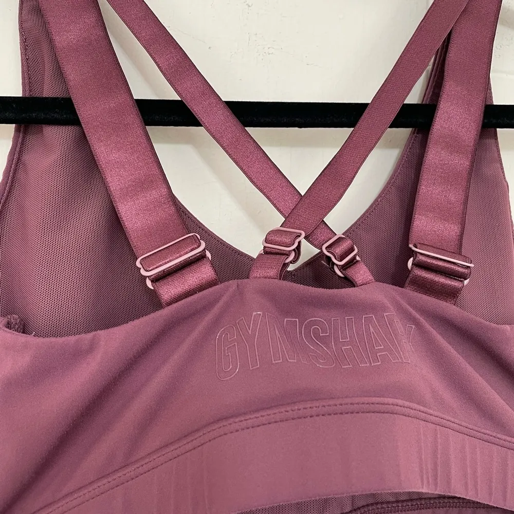 Gymshark Strappy Sports Bra Top Purple Adjustable Activewear ~ Size XS - Image 6