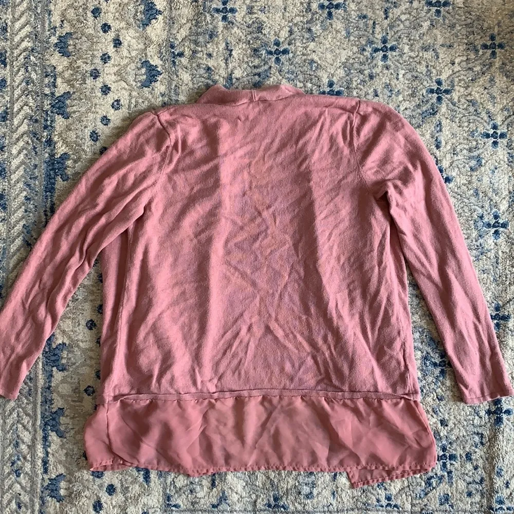 Outlet Mauve Mixed Media Cardigan - Image 6