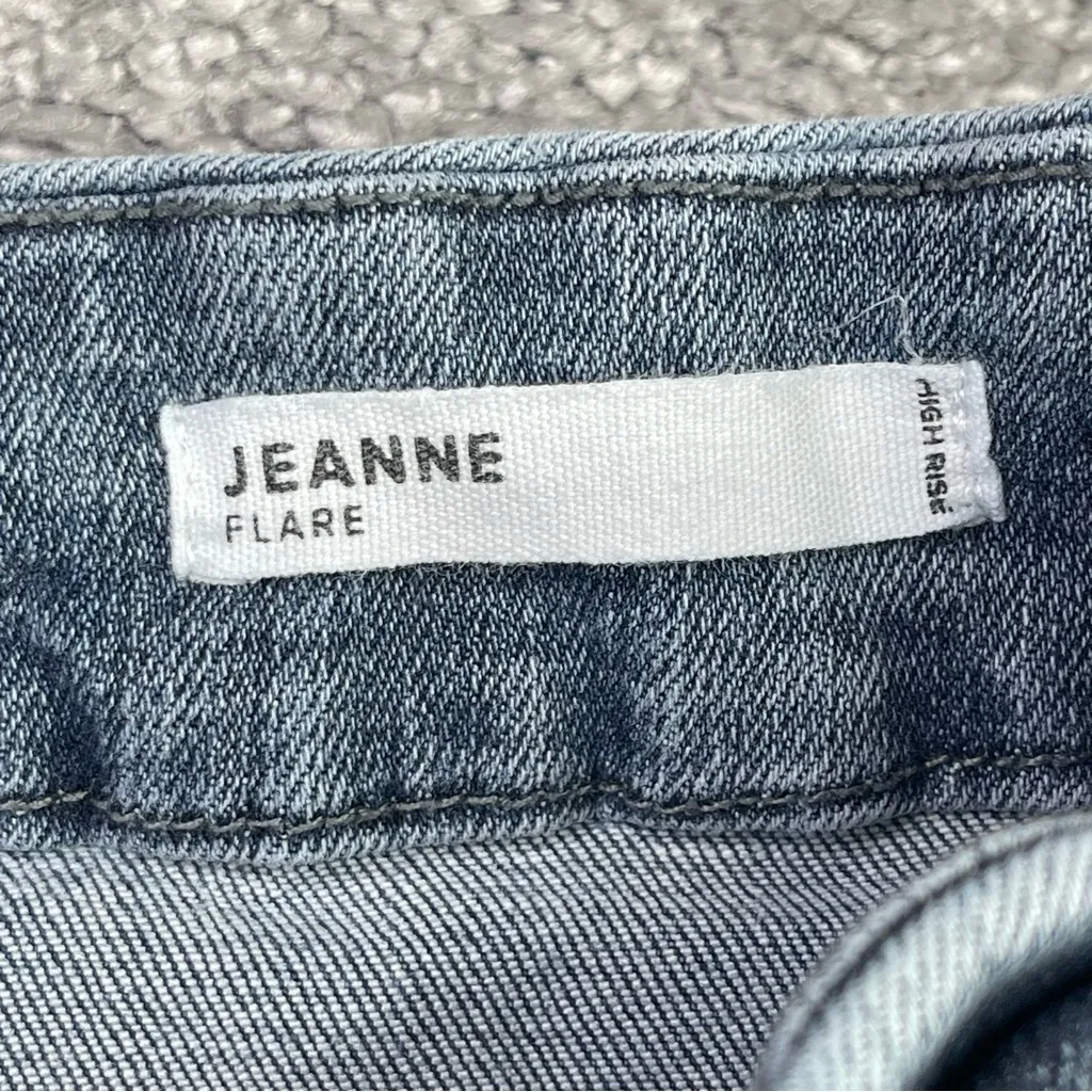 Dear John Jeans Women's 25 Gray Jeanne Flare Cropped High Rise Raw Hem Denim - Image 6