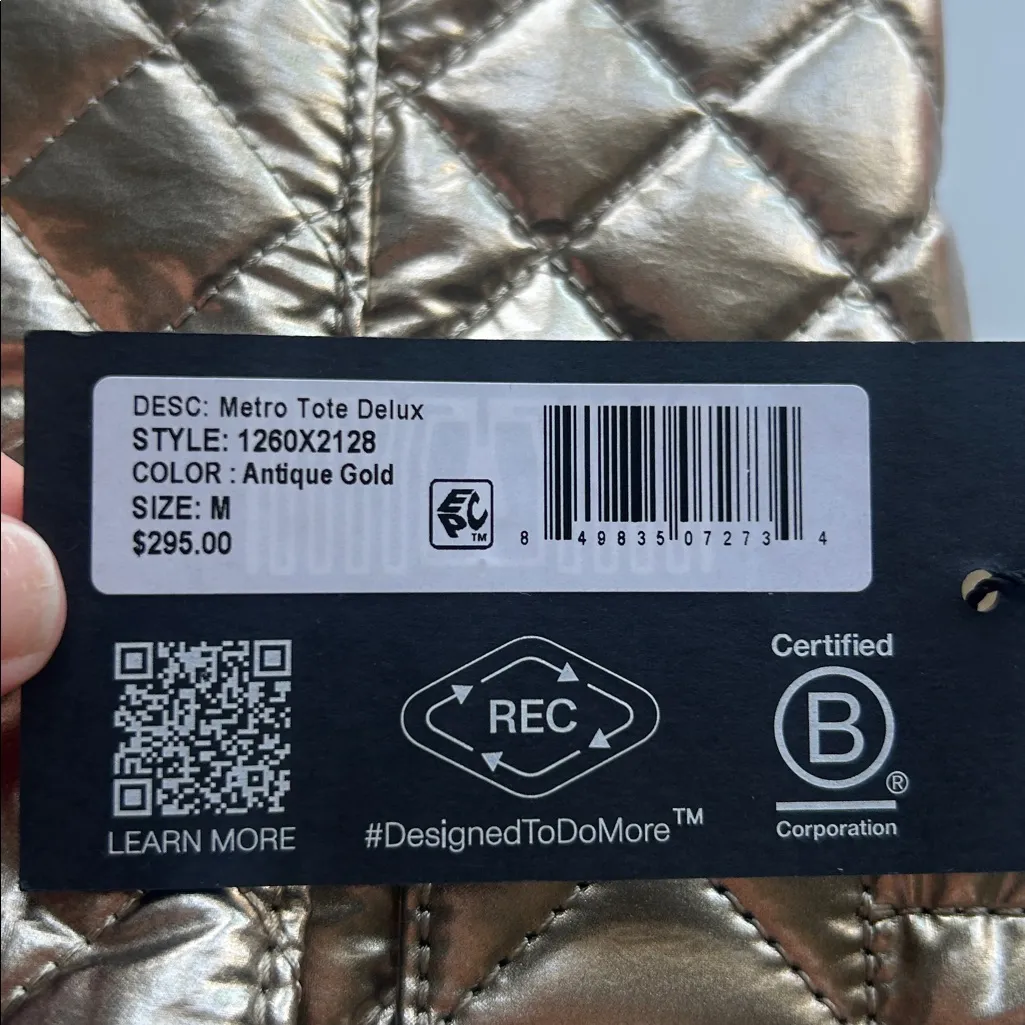 MZ Wallace New York Metro Tote Deluxe Medium Antique Gold New Glam quilted chic - Image 13