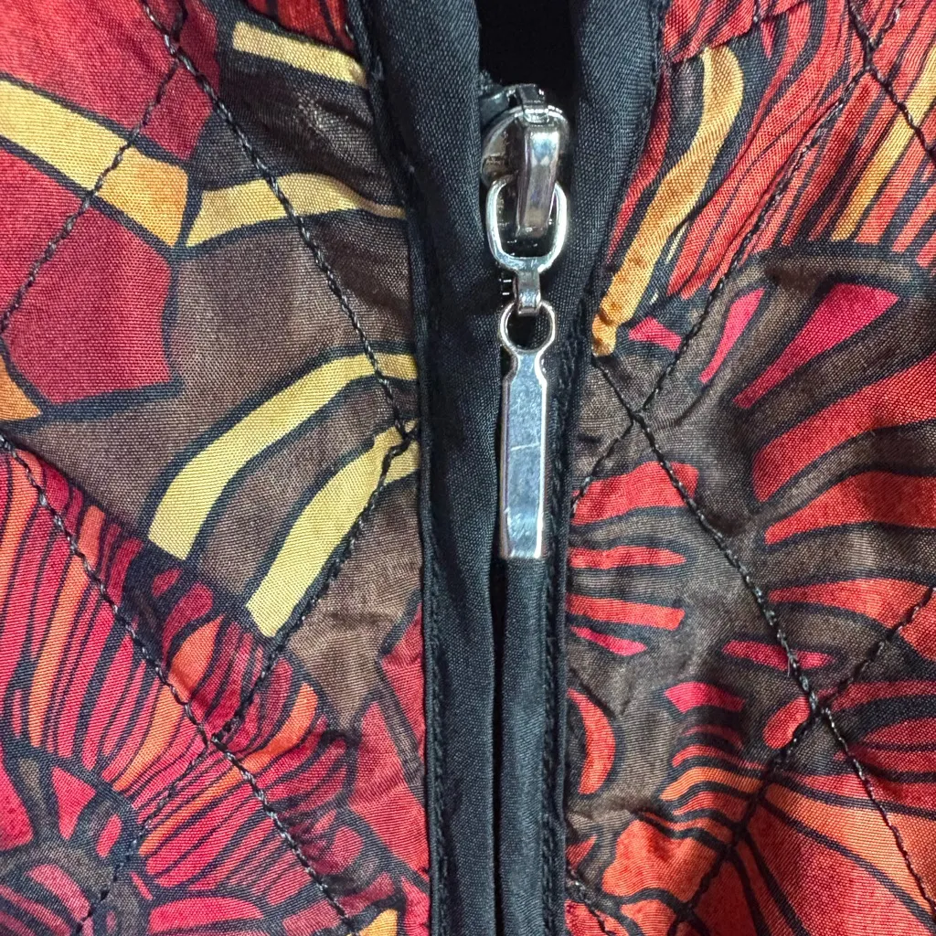 RQT Women's Sz XL Multicolored Quilted Full Zip Up Puffer Jacket Red - Image 3