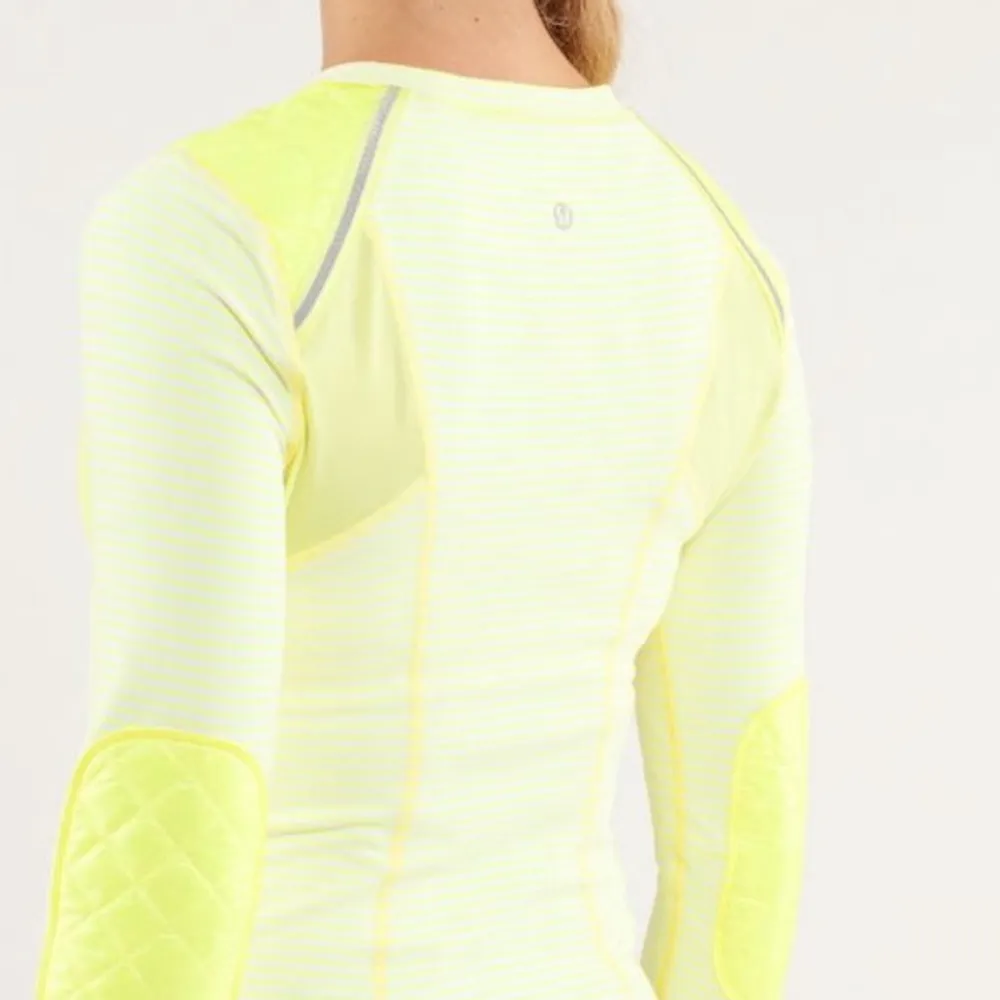 Quilted Lululemon Run: Ice Queen Long Sleeve Slope Stripe Clarity Yellow - Image 8