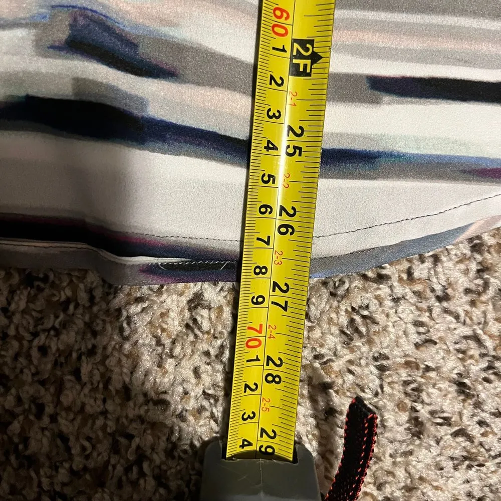 Calvin Klein Abstract Watercolor Striped Button-Down Shirt Long‎ Sleeve Blouse S - Image 6