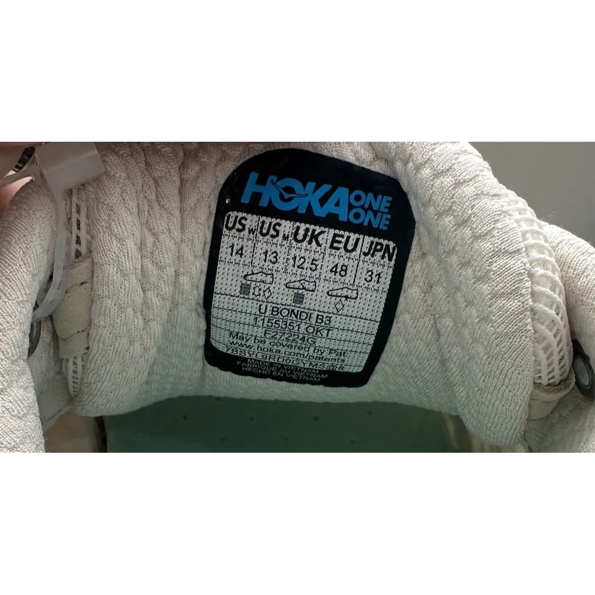 HOKA U Bondi B3 Oat Milk W 14/M 13 Sneaker Cushioned Mesh Activewear Casual Run - Image 9