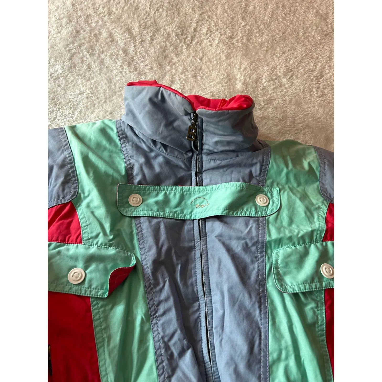 Rare VTG Bogner Colorful‎ 80's Ski Jacket Size Small Red - Image 3