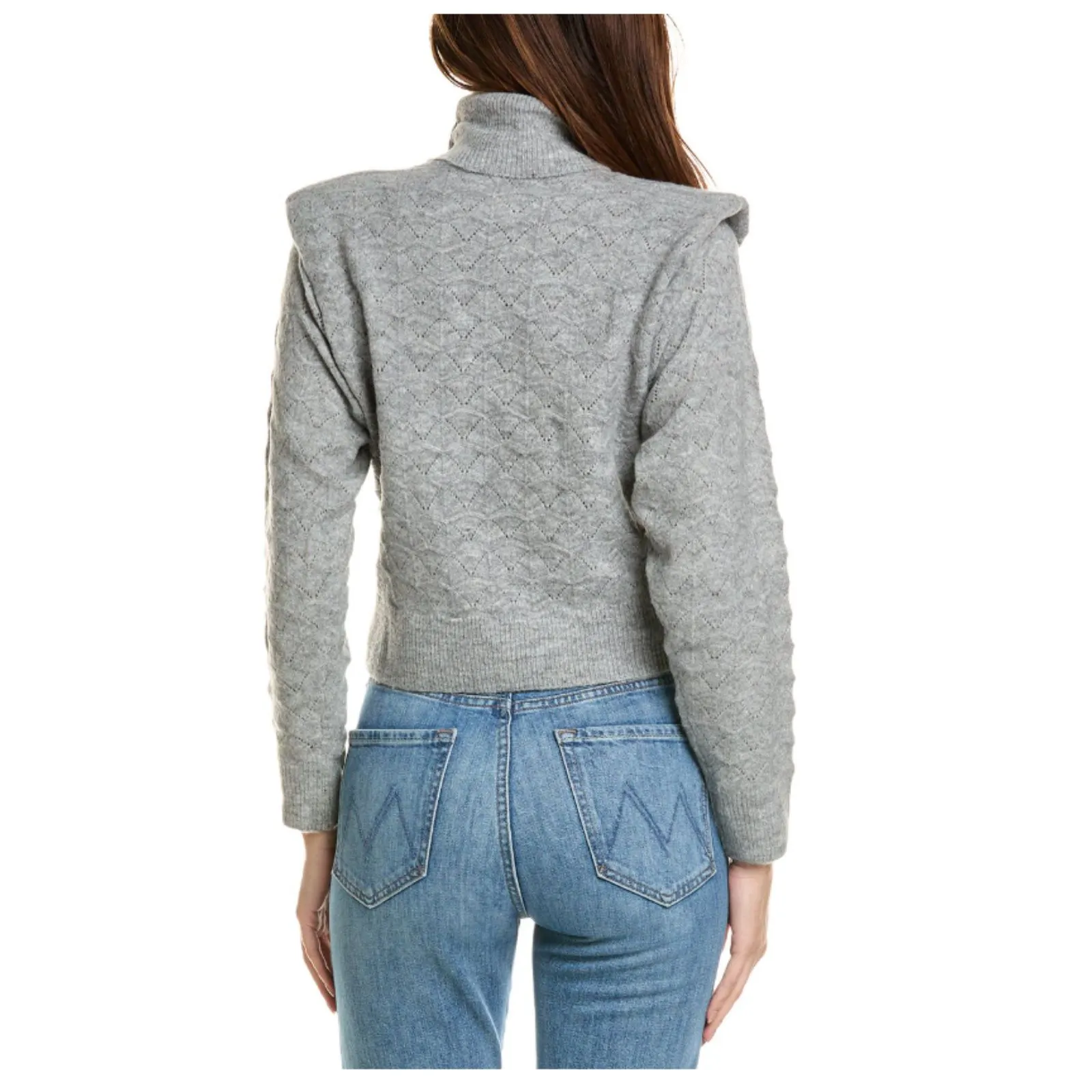 ASTR the Label Textured Turtleneck Wool Blend Light Gray Sweater Sz XS - Image 9