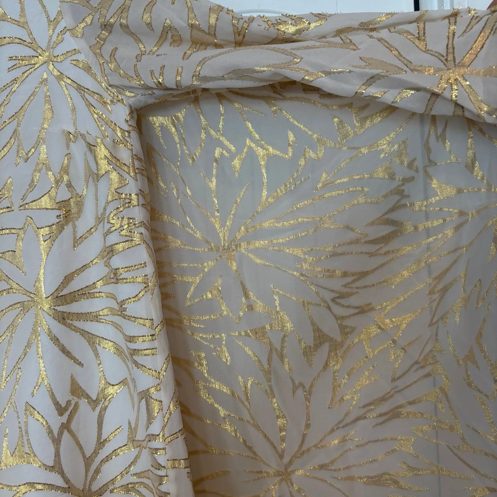 Lily Pulitzer‎ Miri Kaftan Silk White And Gold Dress Size 0 - Image 6