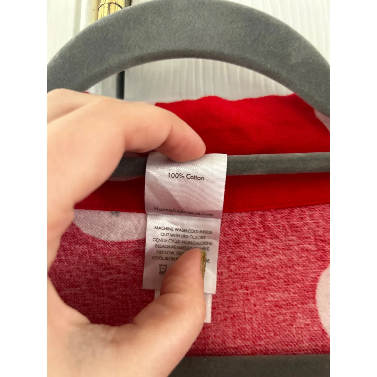 Hanna Andersson Red Cotton Flannel Snowman Print Pajama Shirt Size XXL - Image 4