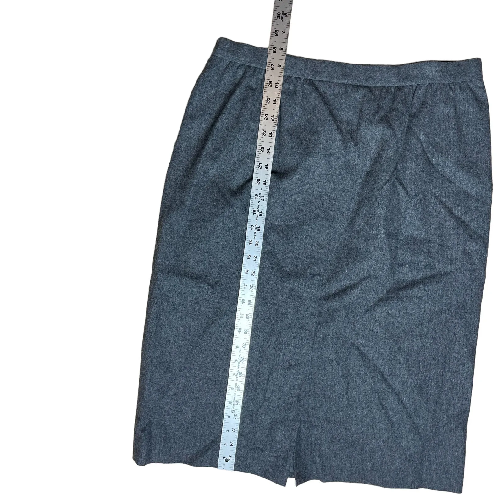 Vintage Pendleton Womens 16 Classic Virgin Wool Midi Skirt Gray USA 32" Waist - Image 5