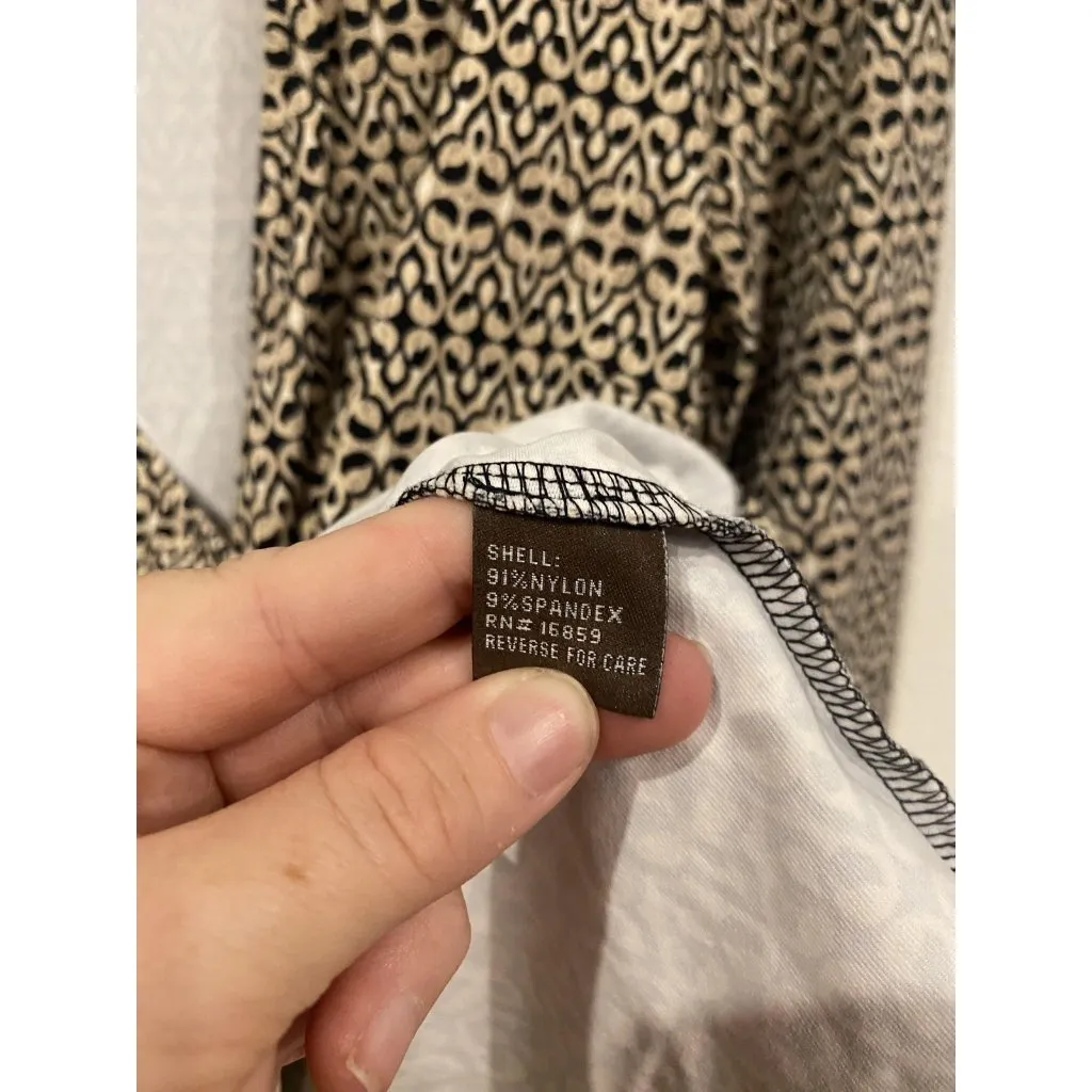 J McLaughlin Shirt Womens Large Long Sleeve V Neck Stretch Pattern Top Blouse - Image 4