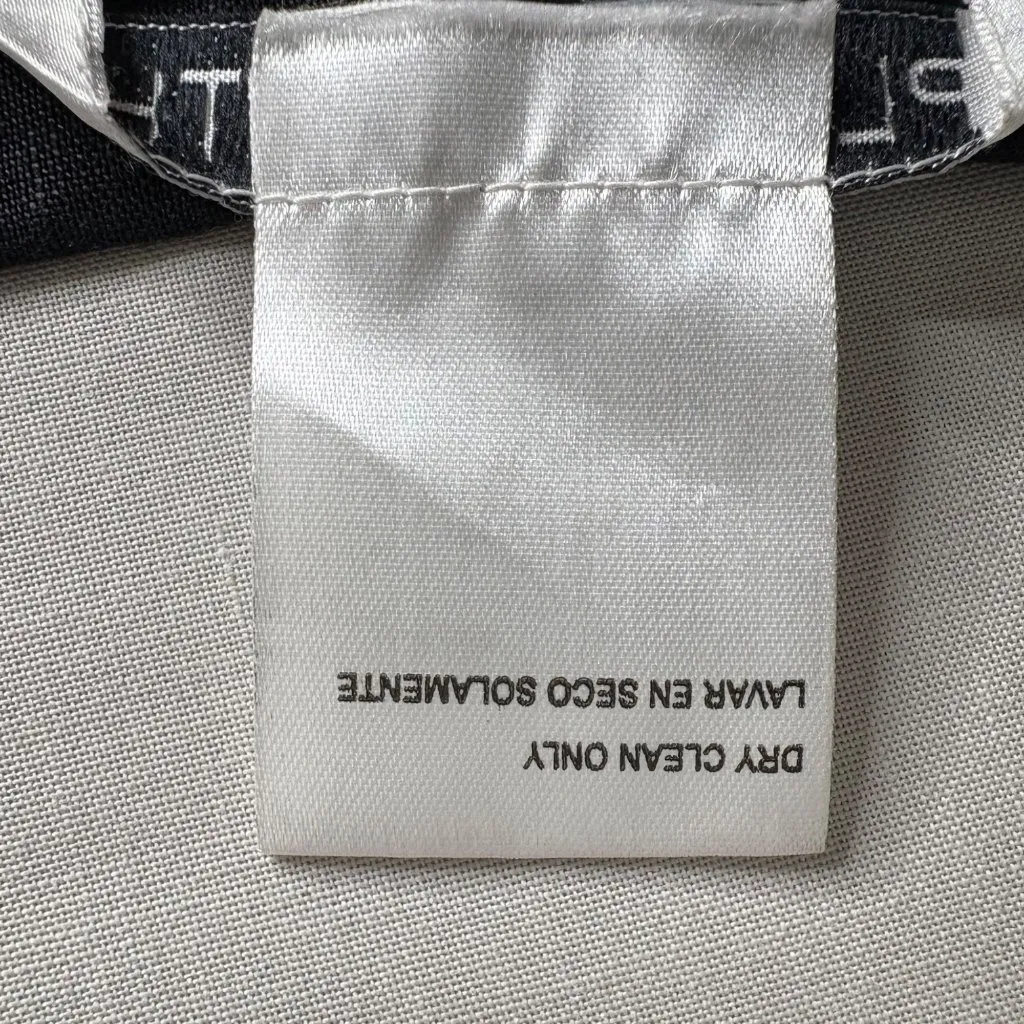 Plaza South Black Linen Tapered Pants Sz 18 Minimalist ‎ Slit Hem - Image 11