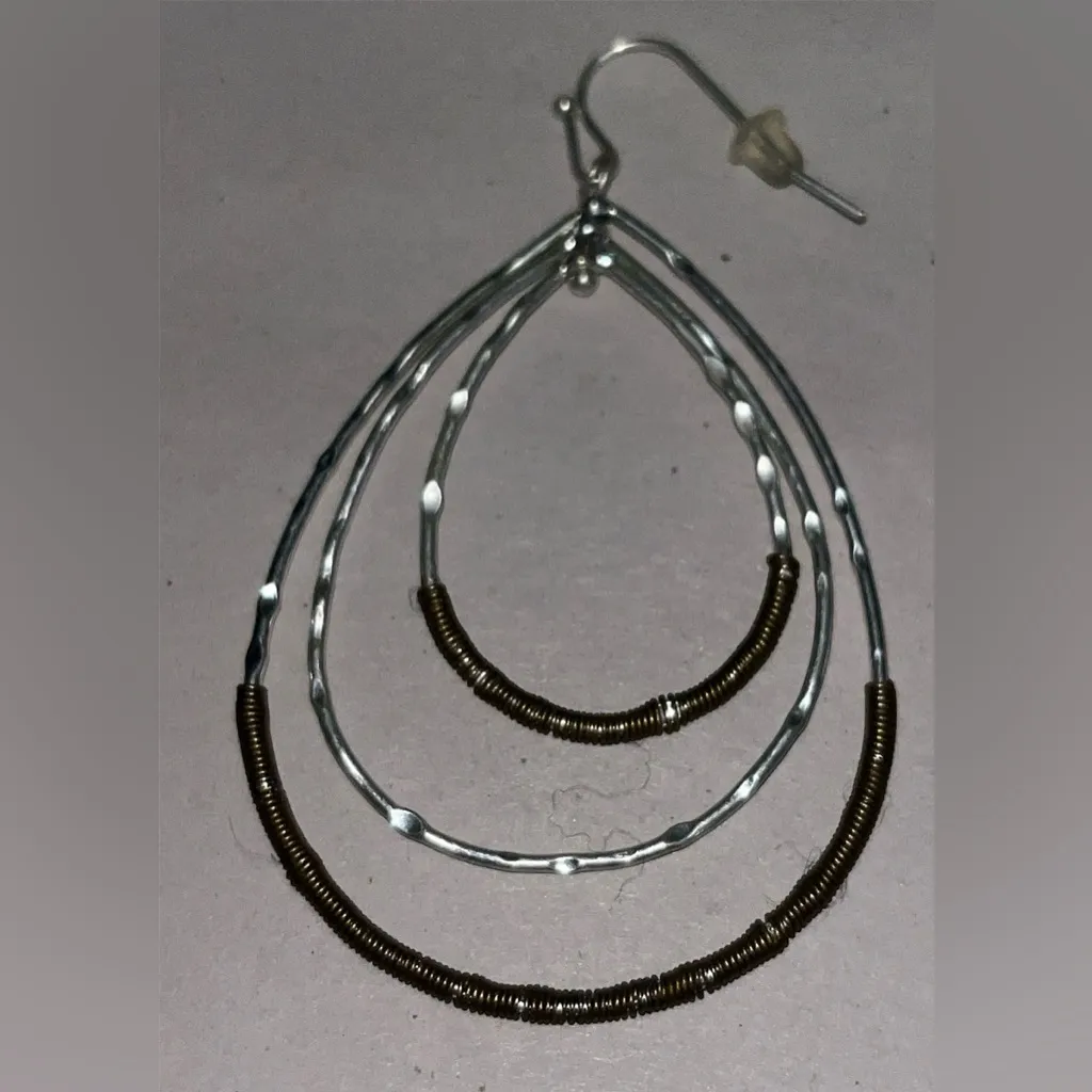 Plunder Safia silver tone and copper earrings - Image 2