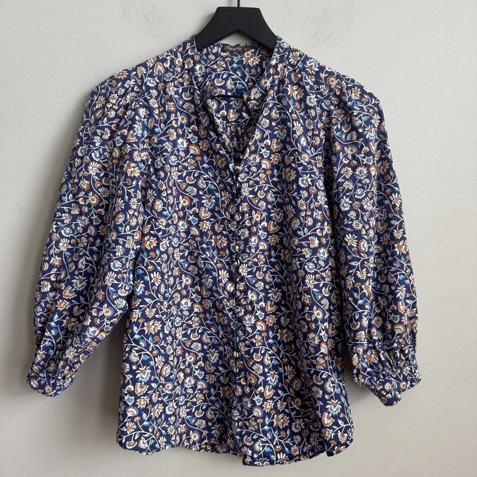 J. McLaughlin Sherry Mini Secret Garden Floral Print Blouse Size XS - Image 3
