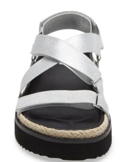 NWOT  Chunky Platform Gage Silver Shiny Chaco Strappy Vintage Y2k Pewter  - Image 3