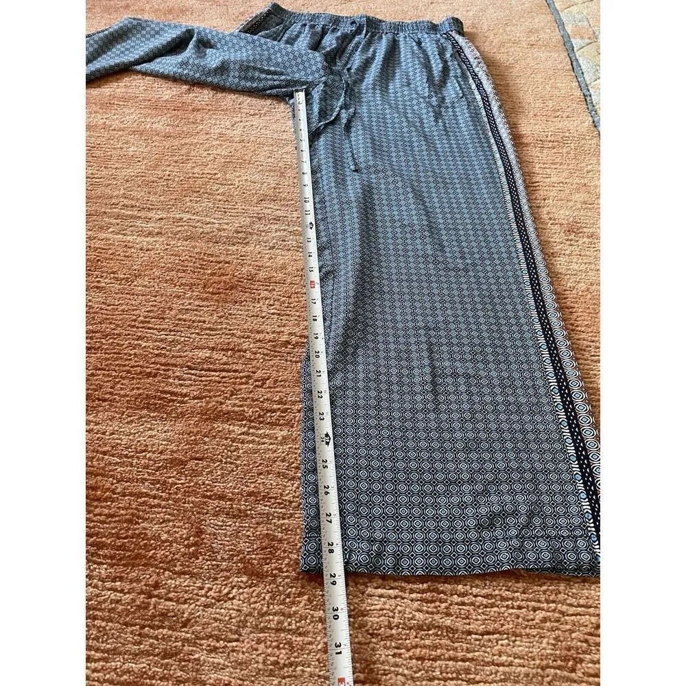 Crown Ivy Pants M PocketsPull On Colorful Paisley Lined Wide Leg Palazzo Boho - Image 6