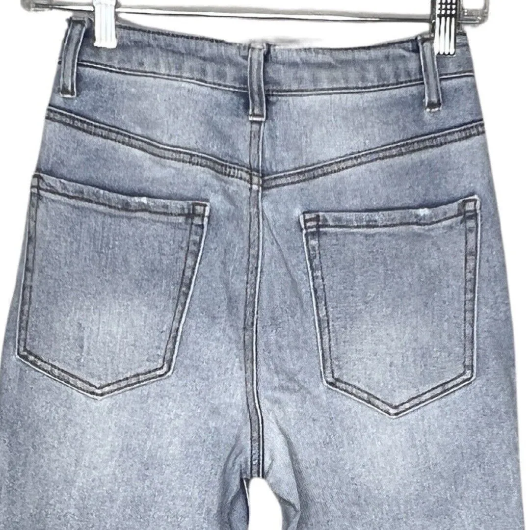 AFRM Jeans Womens 2 25" Blue Light Wash Ferris Slim Mom Jeans High Rise Fading - Image 4