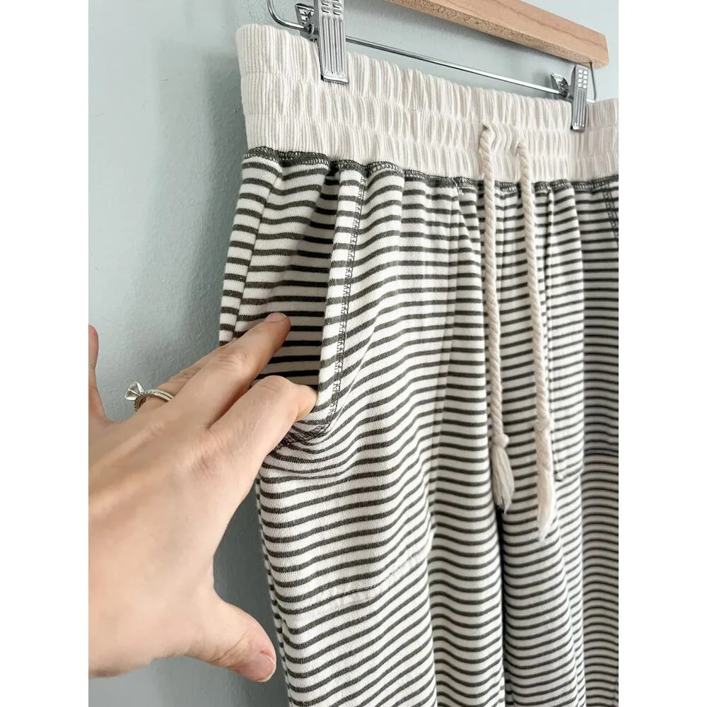 By the River | Striped Jogger Sweat Pants | Sz S Gray - Image 2