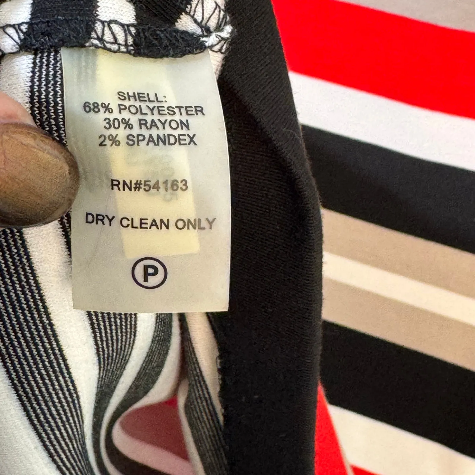 Calvin Klein Sleeveless Bodycon Dress Multicolor Striped Size 16 XL Office Siren - Image 7