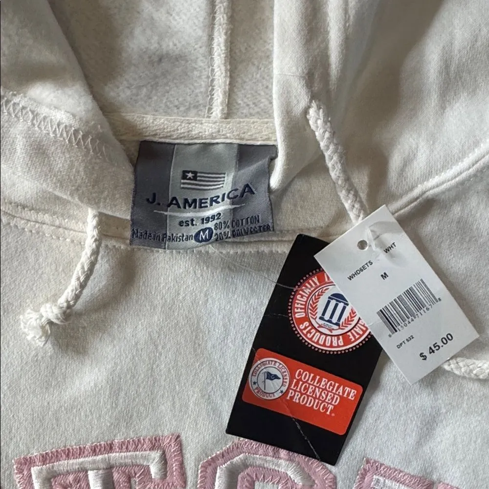 Women’s White Embroidered ‘ETSU’ Hoodie East Tennessee State University Size M - Image 9