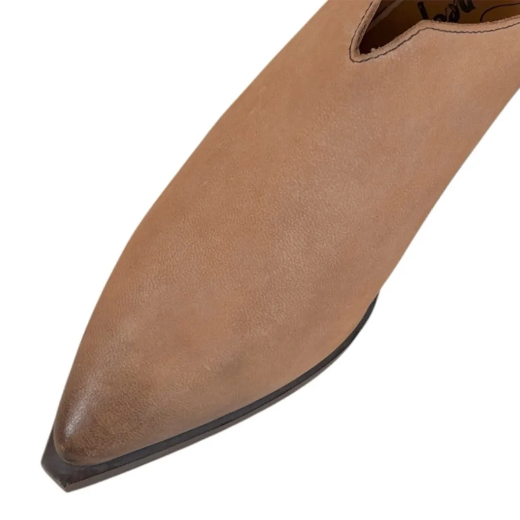 Like New Free People Leather Margarita Heeled Mules Sand Dollar Size 8 - Image 5