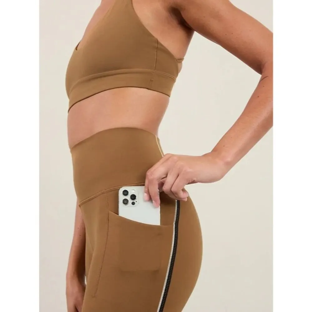 Athleta M Salutation Stash Tipped Leggings Walnut Medium Regular - Image 5