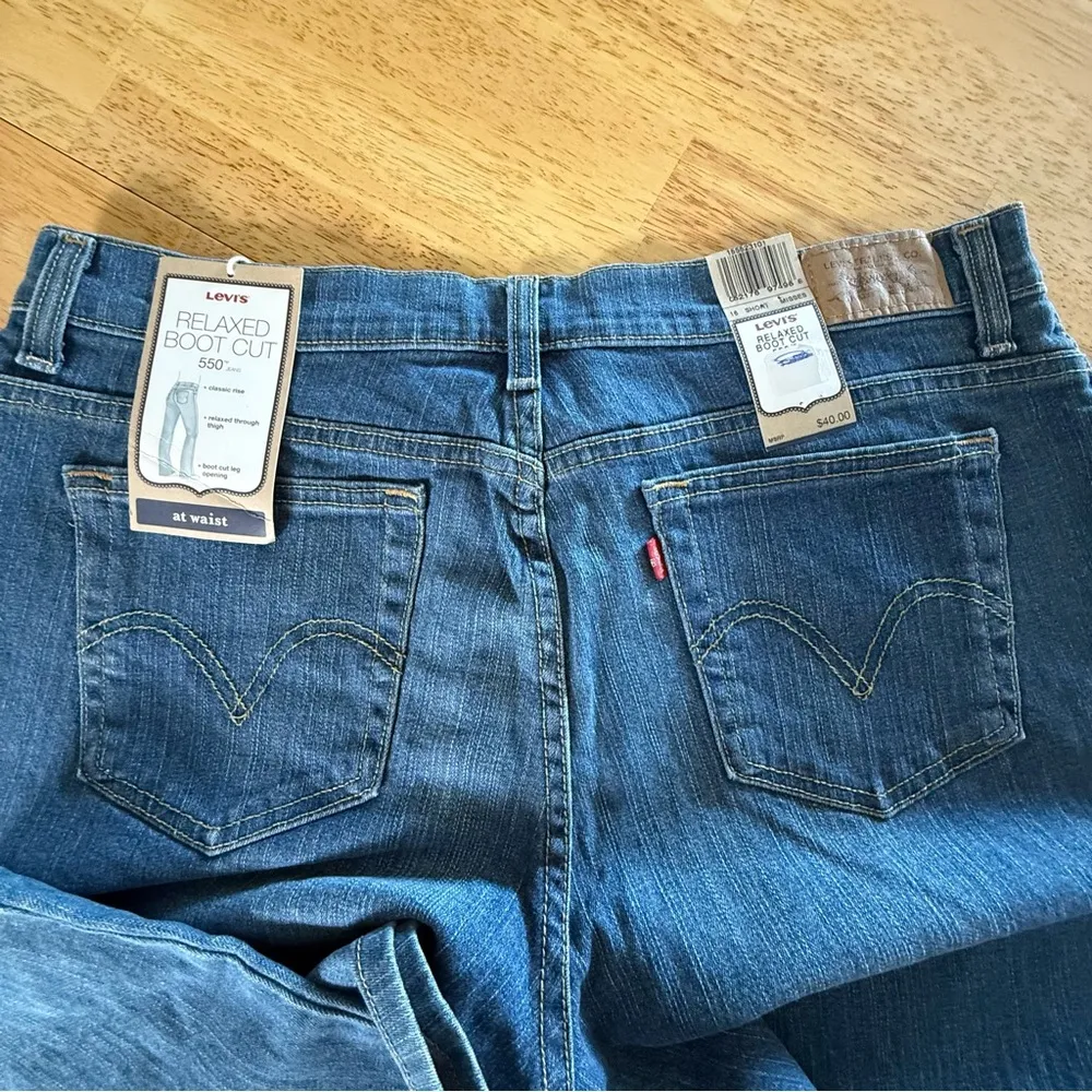 NWT Levi's Relaxed Boot Cut 550 16 Short Misses Indigo Jeans classic‎ rise - Image 6