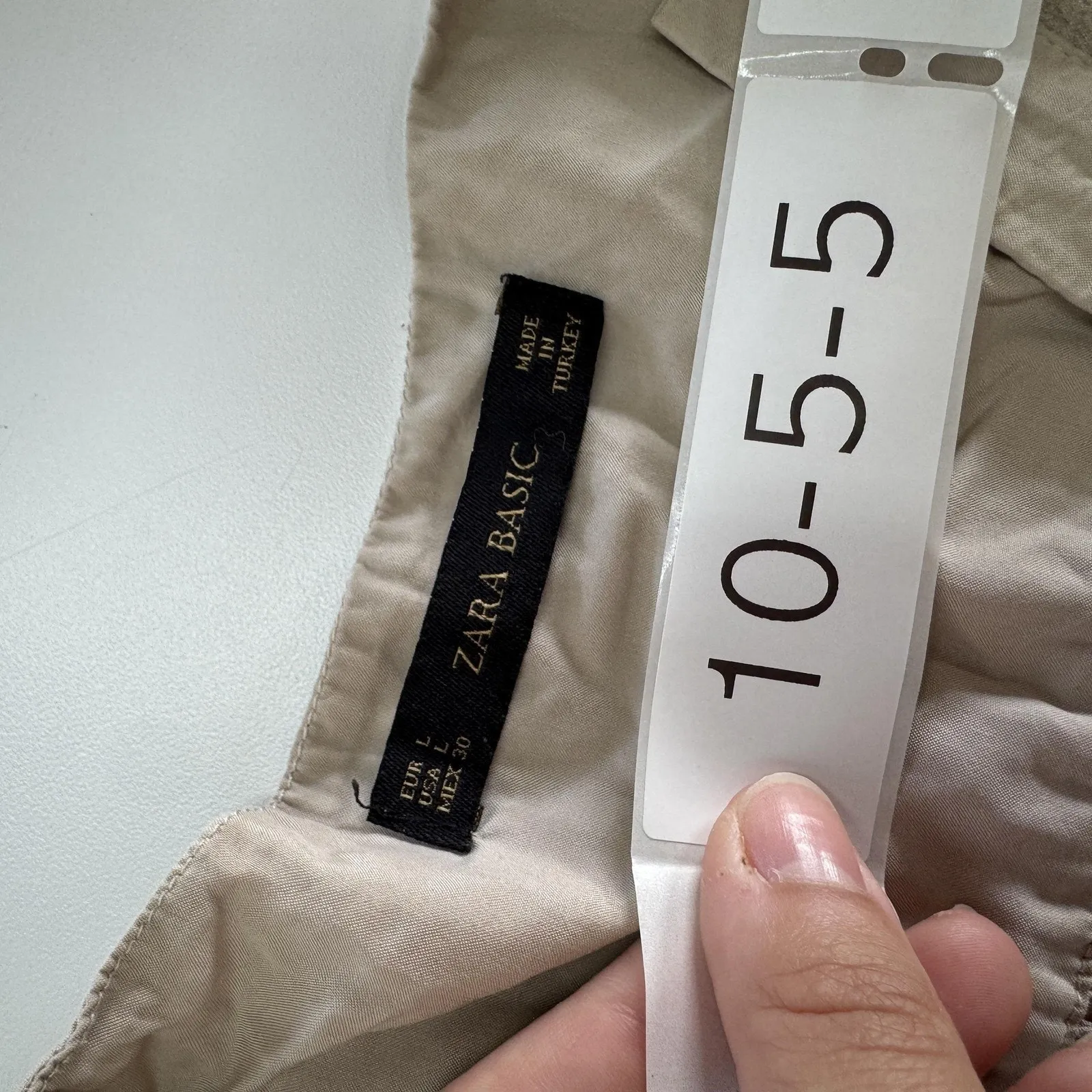 Zara Basic Dress Womens Large‎ Long Sleeve Tunic Drawstring Waist Lightweight - Image 3