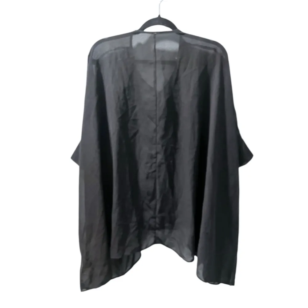 Free people Oversized Sheer Black Tunic Embroidered Shirt Size M/L Resort - Image 6