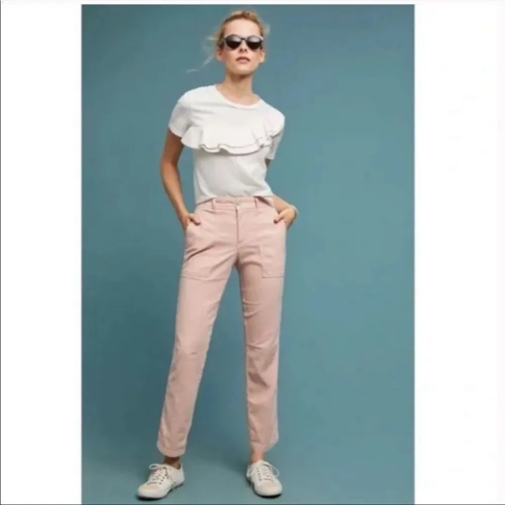 Anthro the wanderer pink blush linen pants 25 - Image 3