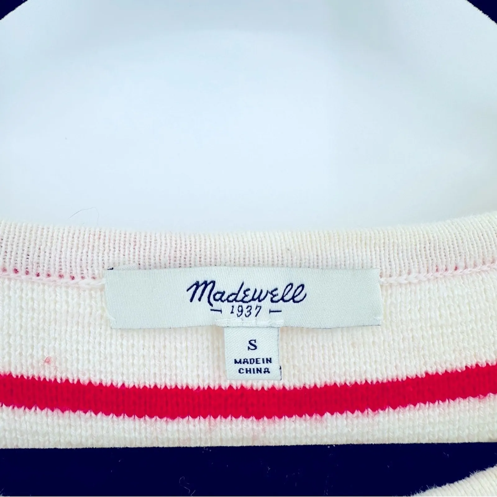 | Seaside Side-Zip Wool Blend Striped Sweater Size Small - Image 6