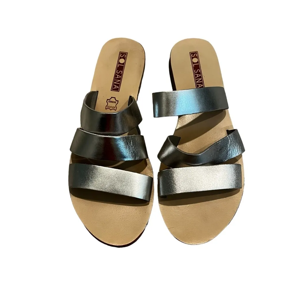 Sol Sana Joaquin Leather Slide Sandal, Sz EU38 / US 8 - Image 4