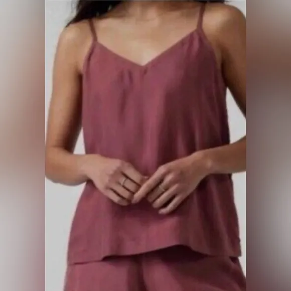 Athleta Women's Mauve Calm Cool Spaghetti V-Neck Tank - Image 3