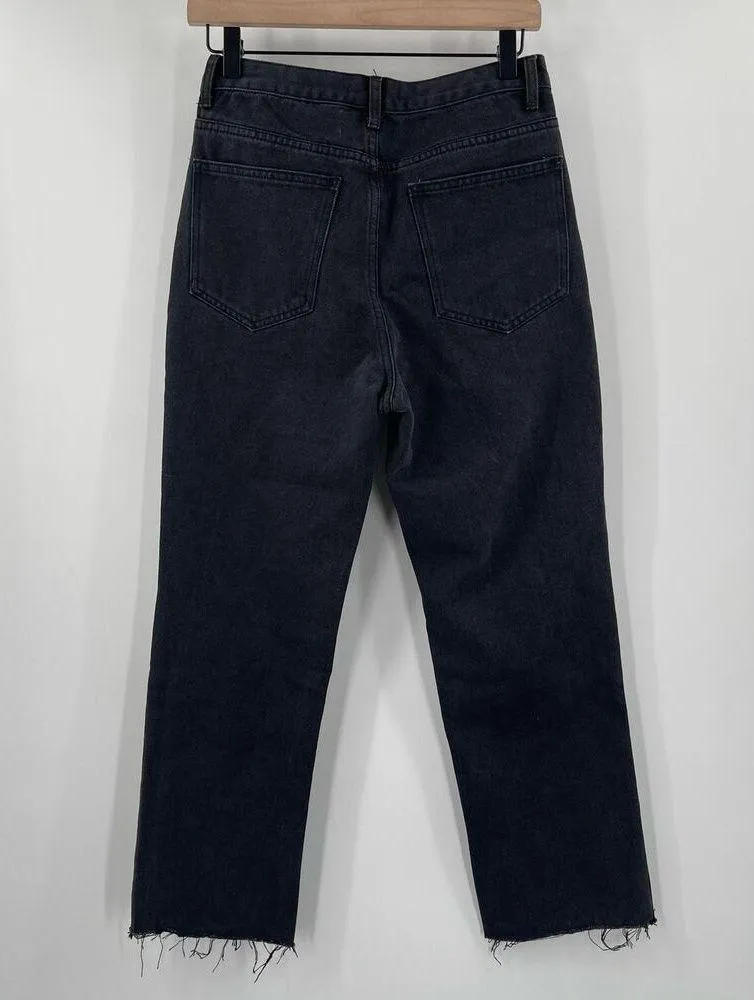 GIANNI BINI Jeans Denim Size 27 Stella Raw Hem Gray Black 100% Cotton Crop NWT - Image 3