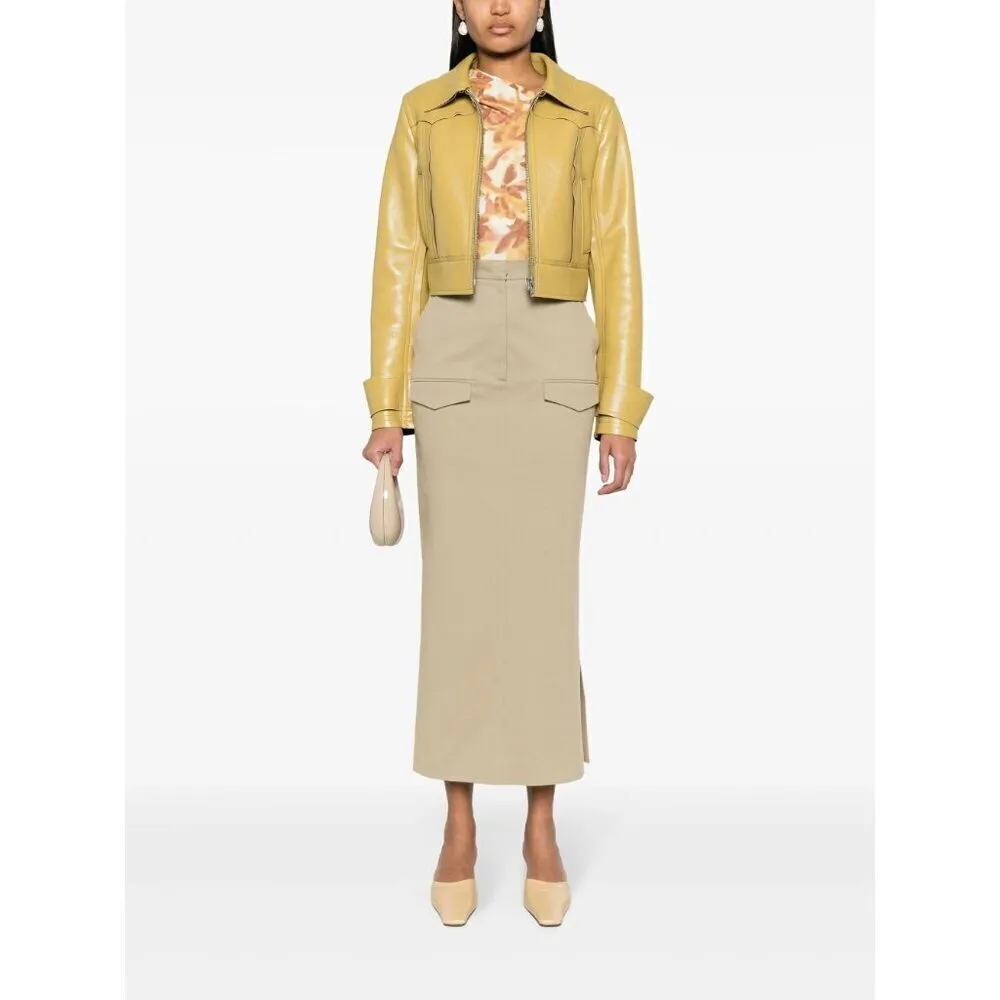 NANUSHKA Edena Skirt in Pebble Large New Womens Long Maxi Chinos Khaki Tan - Image 12