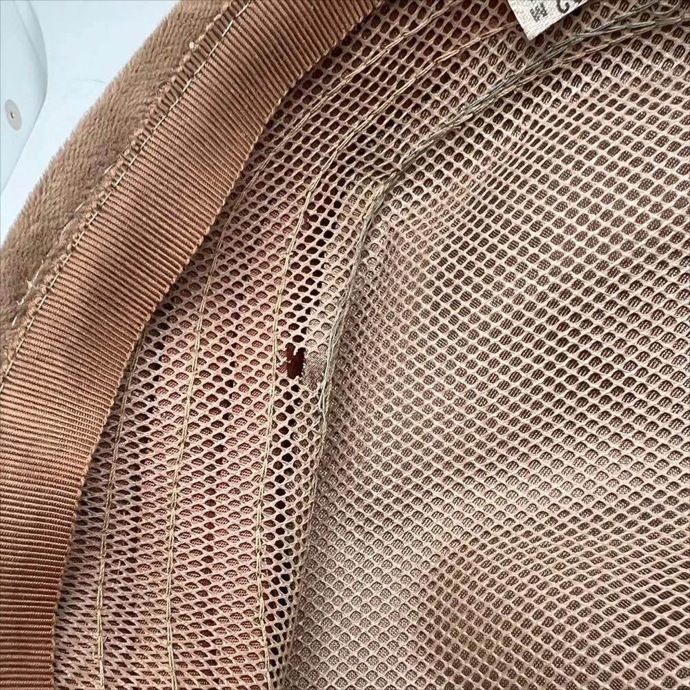 Vintage 50s 60s Brown Velvet Pill Box Hat with Mesh, Bow and Jewel Accent - Image 8