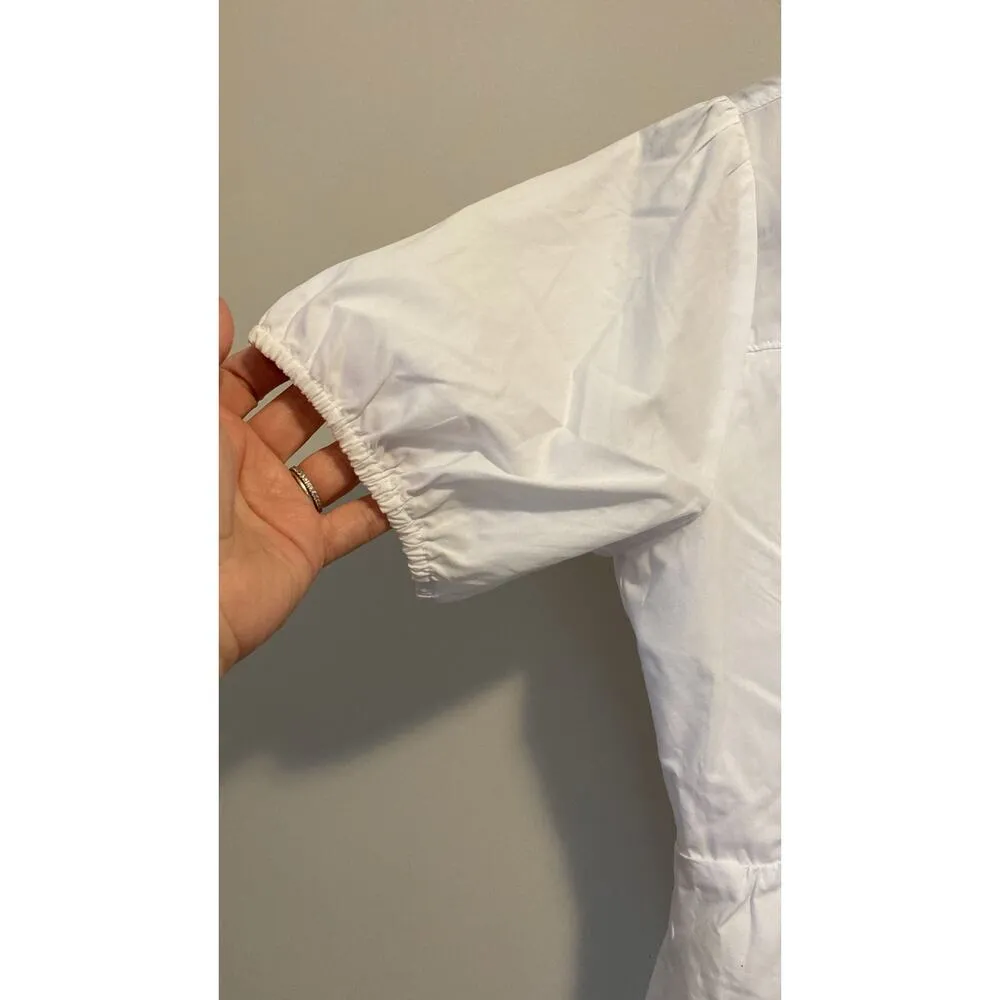 Abercrombie & Fitch Crisp White Tiered Shirt Dress with Built in Slip Women's S - Image 5