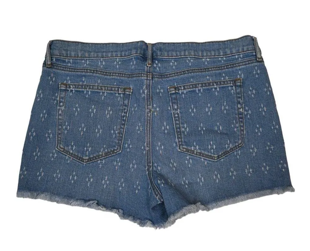 LOFT Womens 12/31 Frayed Hem Stitch Pattern Jean Shorts - Image 2