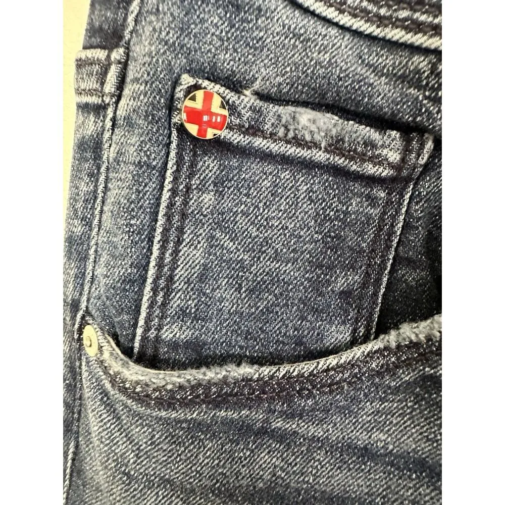 Hudson Beth Baby Boot-Cut Jeans 28” Blue Mid-Rise Flap Pockets NEW $195 - Image 8