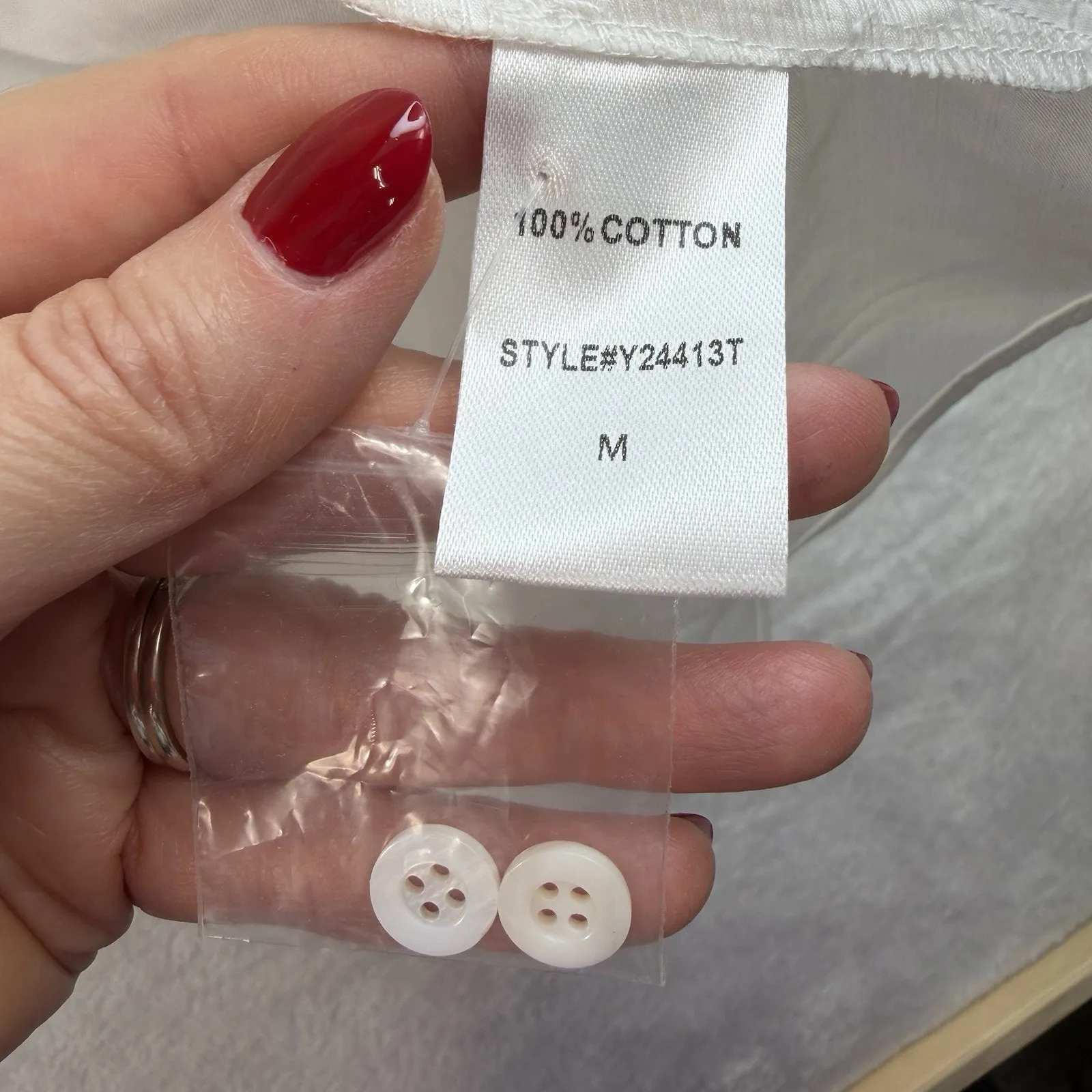 TUCKERNUCK Sz M White Cotton Cape Button Down Shirt Crisp Timeless Capsule Top - Image 10