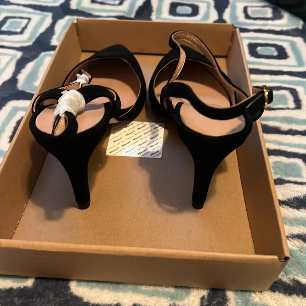 Anthropologie Ankle Strap Black Pump - Image 3