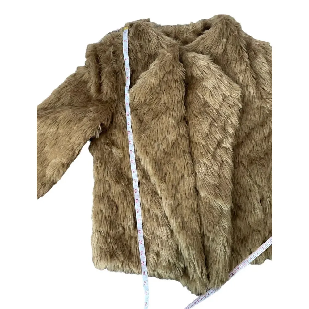 BB Dakota by Steve Madden Shag Faux Fur Taupe Jacket Coat Size Large - NWOT - Image 11