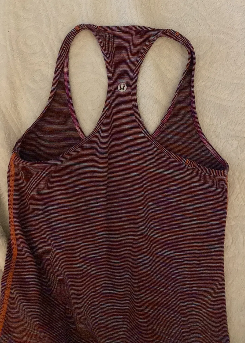 Racer Back Tee ” Space Dye Camo Rosewood Fireside red - Image 3