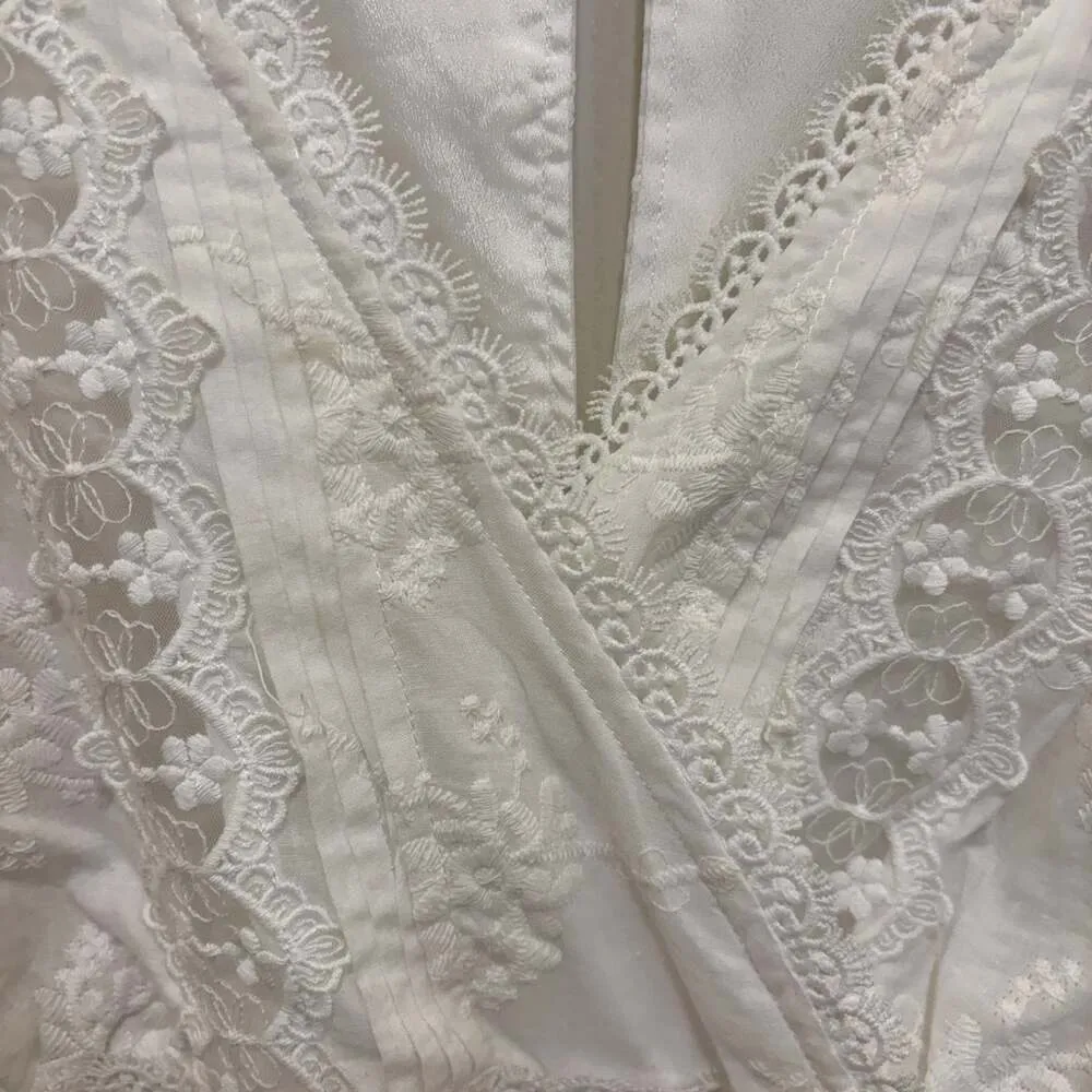 Lulus Be My Forever Love White Lace Embroidered Tiered Mini Dress scandi girl - Image 7