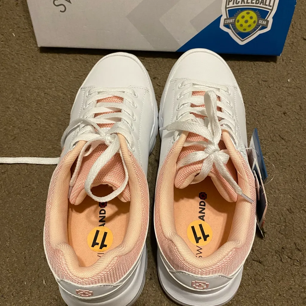 New NIB Swiss Brand Drew White Blush Womens Pickleball‎ Shoes Size 11 - Image 3